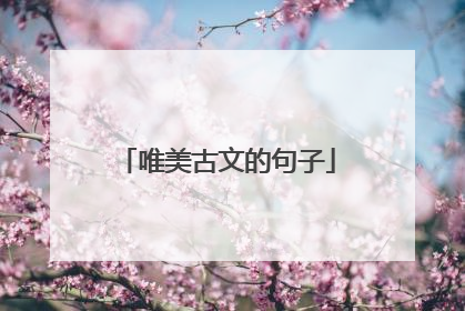 唯美古文的句子