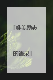 唯美励志的语录