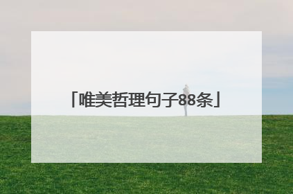 唯美哲理句子88条