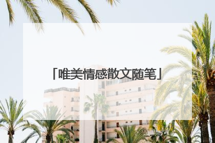 唯美情感散文随笔