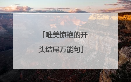 唯美惊艳的开头结尾万能句