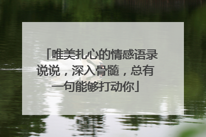 唯美扎心的情感语录说说,深入骨髓,总有一句能够打动你