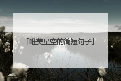 唯美星空的简短句子