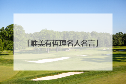 唯美有哲理名人名言