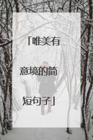 唯美有意境的简短句子