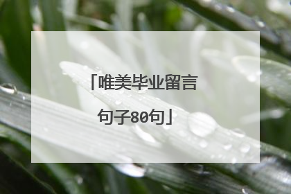 唯美毕业留言句子80句