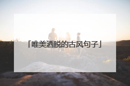 唯美洒脱的古风句子