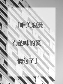 唯美浪漫有韵味的爱情句子