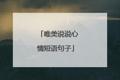 唯美说说心情短语句子