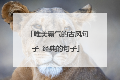 唯美霸气的古风句子_经典的句子