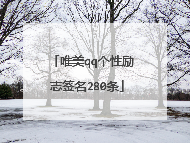 唯美qq个性励志签名280条