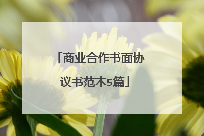 商业合作书面协议书范本5篇