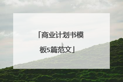 商业计划书模板5篇范文