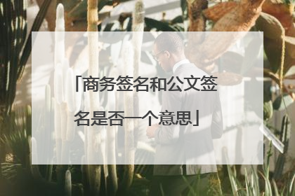 商务签名和公文签名是否一个意思