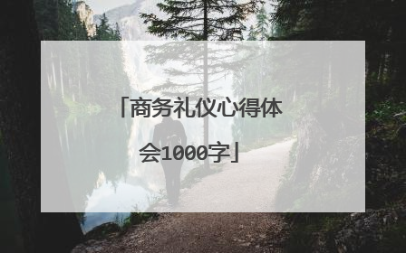 商务礼仪心得体会1000字