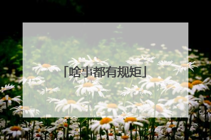 啥事都有规矩