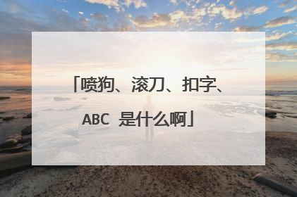 喷狗、滚刀、扣字、ABC 是什么啊