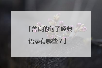 善良的句子经典语录有哪些?