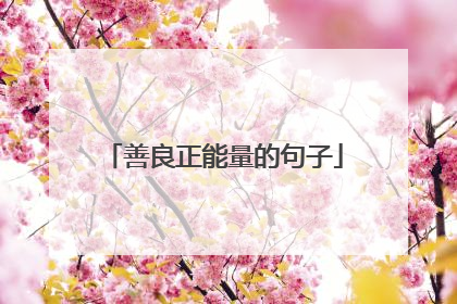 善良正能量的句子