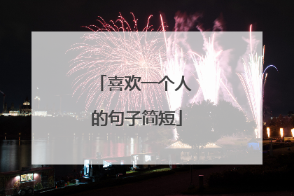 喜欢一个人的句子简短