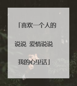 喜欢一个人的说说 爱情说说我的心里话