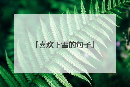 喜欢下雪的句子