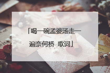 喝一碗孟婆汤走一遍奈何桥 歌词