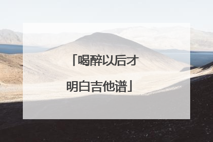 喝醉以后才明白吉他谱