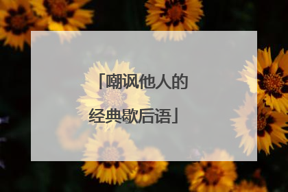 嘲讽他人的经典歇后语