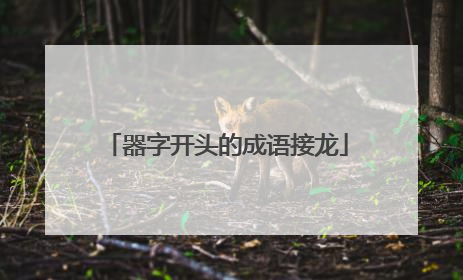 器字开头的成语接龙