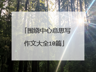 围绕中心意思写作文大全10篇