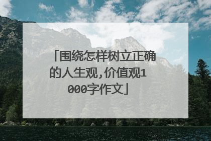 围绕怎样树立正确的人生观,价值观1000字作文