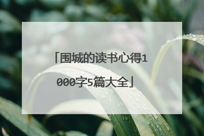 围城的读书心得1000字5篇大全