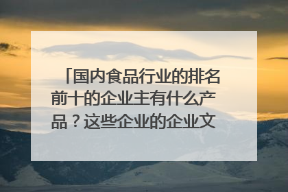 国内食品行业的排名前十的企业主有什么产品？这些企业的企业文化的特点是什么？