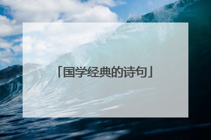 国学经典的诗句