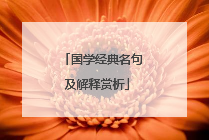 国学经典名句及解释赏析