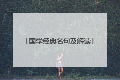 国学经典名句及解读