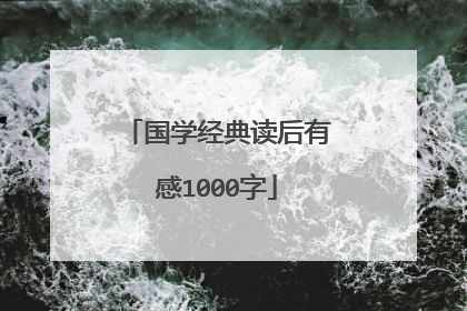 国学经典读后有感1000字