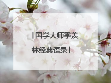 国学大师季羡林经典语录