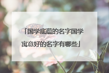 国学底蕴的名字国学寓意好的名字有哪些