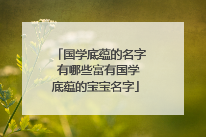 国学底蕴的名字 有哪些富有国学底蕴的宝宝名字