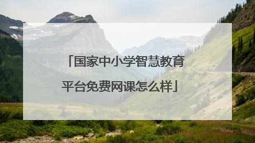 国家中小学智慧教育平台免费网课怎么样