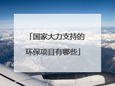 国家大力支持的环保项目有哪些