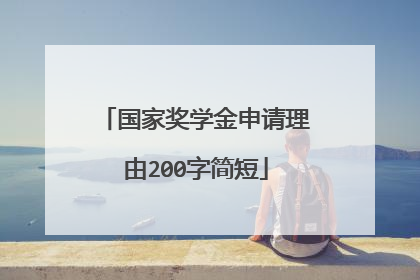 国家奖学金申请理由200字简短