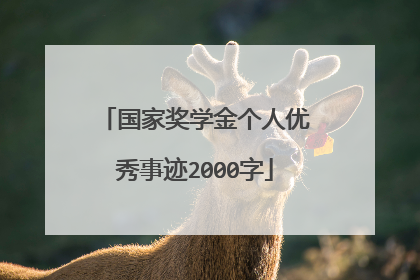 国家奖学金个人优秀事迹2000字