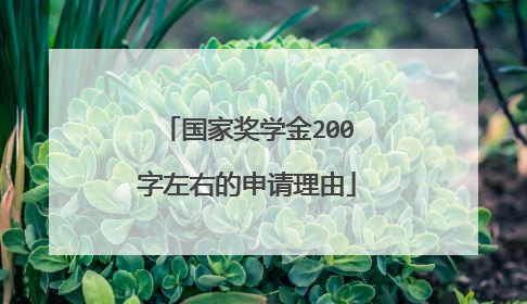 国家奖学金200字左右的申请理由