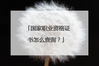 国家职业资格证书怎么查询？