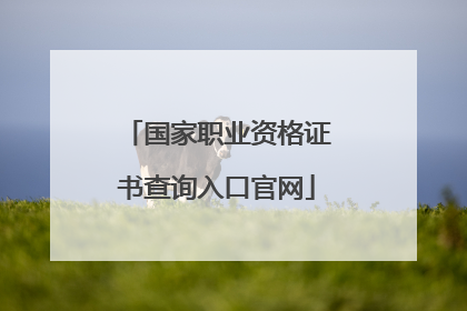 国家职业资格证书查询入口官网