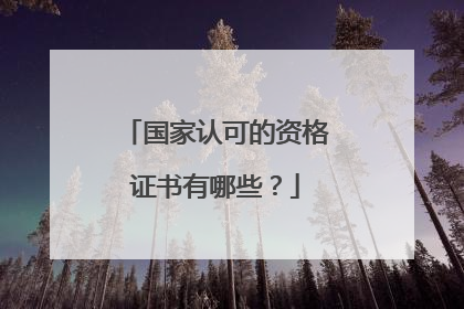 国家认可的资格证书有哪些？