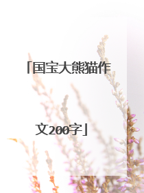 国宝大熊猫作文200字